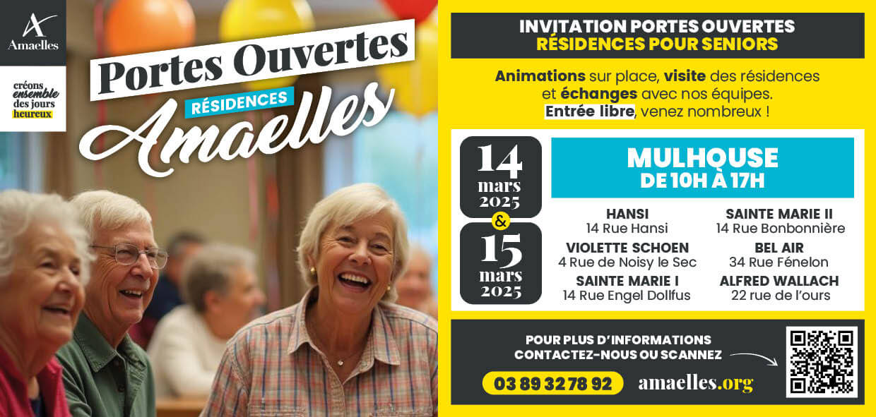 Invitation portes ouvertes résidences Mulhouse animations pour seniors